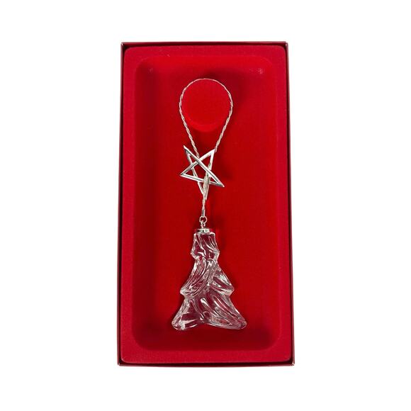 Vintage LENOX Full Lead CRYSTAL ORNAMENT Of LARIAT TREE From Germany 4" With Box - Picture 1 of 4